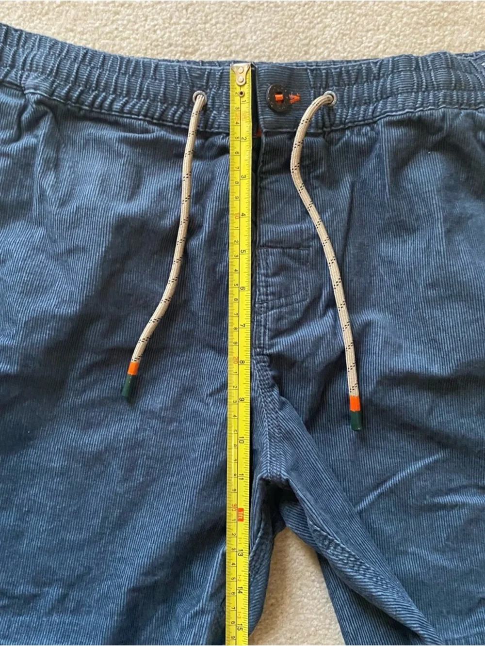 Howler Brothers Pressure Drop Cord Short Mens 34 Blue Drawstring Outdoor Stretch